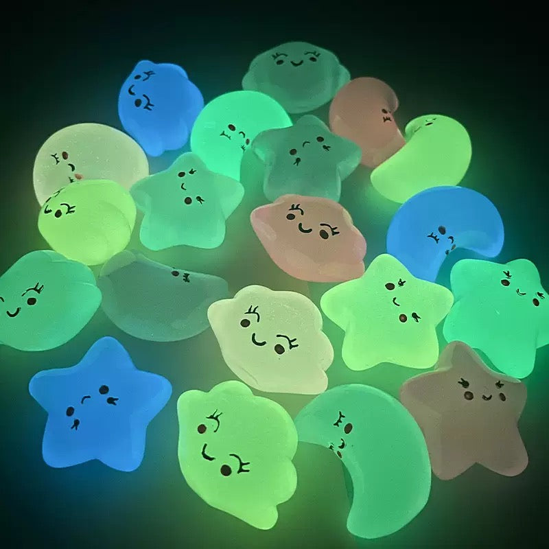 「5-Glow In The Dark Stars Moon Clouds Cham