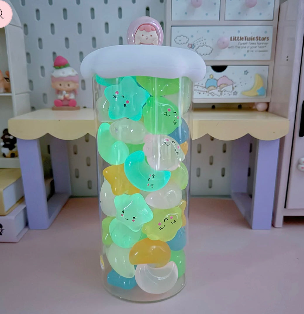 「5-Glow In The Dark Stars Moon Clouds Cham