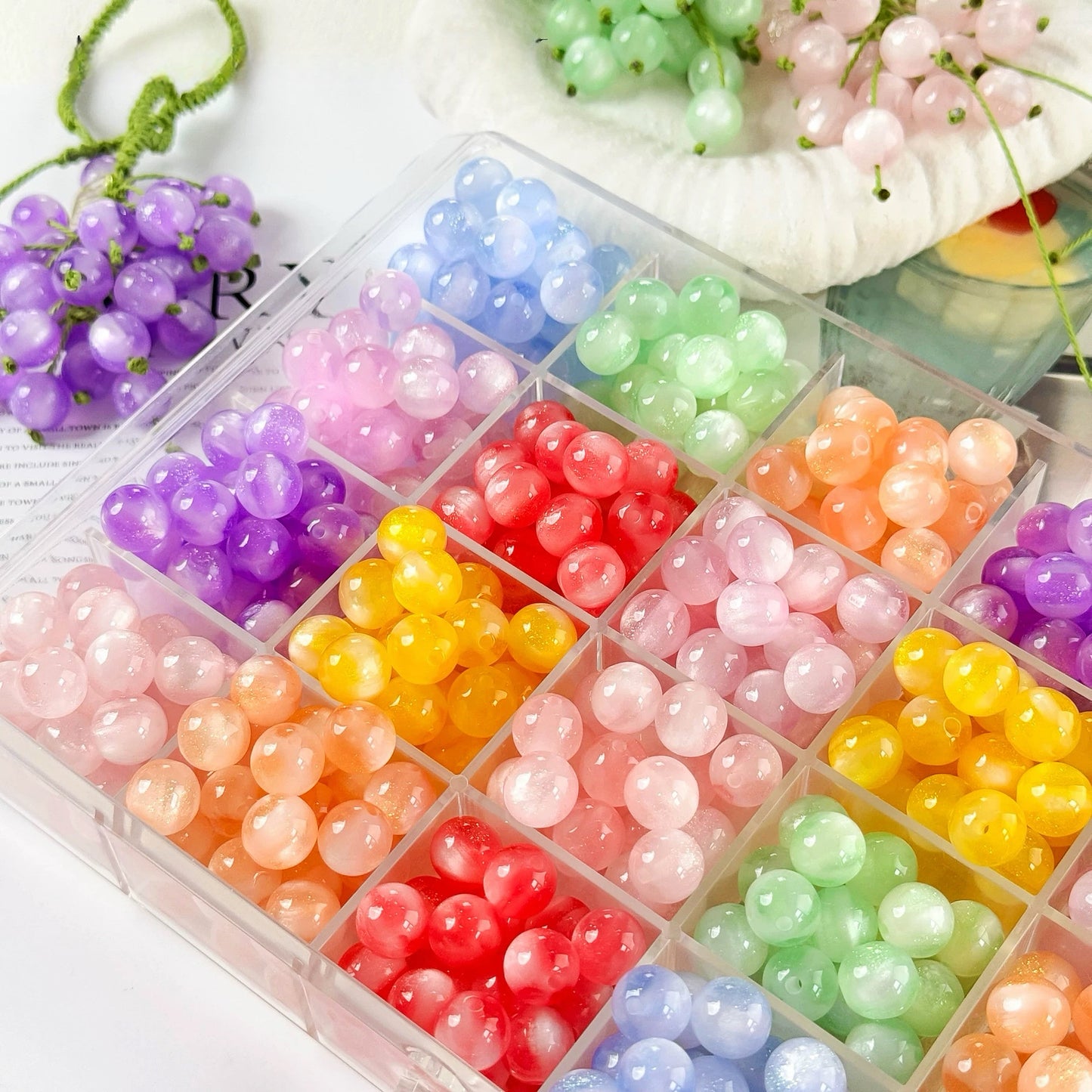 Star DIY Color Changing Resin Cat Eye Beads